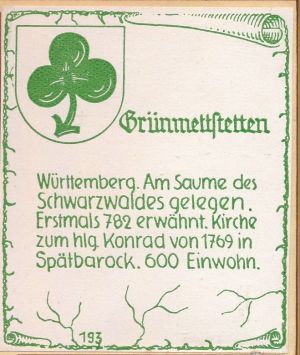 Wappen von Grünmettstetten/Coat of arms (crest) of Grünmettstetten