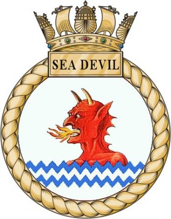 Coat of arms (crest) of the HMS Sea Devil, Royal Navy