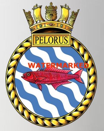 Coat of arms (crest) of the HMS Pelorus, Royal Navy