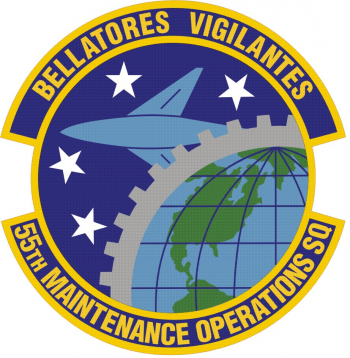 Coat of arms (crest) of the 55th Maintenance Operations Squadron, US Air Force