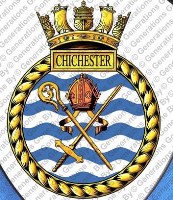 Coat of arms (crest) of the HMS Chichester, Royal Navy