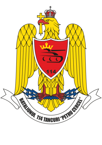 Coat of arms (crest) of the 114th Tank Battalion Petru Cercel, Romanian Army