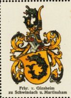 Wappen Freiherren von Ginsheim zu Schwindach und Martinsham