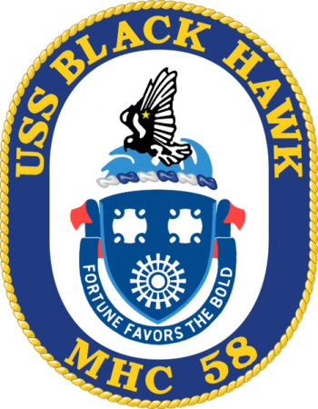 Coat of arms (crest) of Mine Hunter USS Black Hawk (MHC-58)
