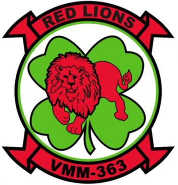 Coat of arms (crest) of the VMM-363 Red Lions, USMC