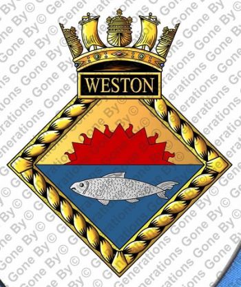 Coat of arms (crest) of the HMS Weston, Royal Navy