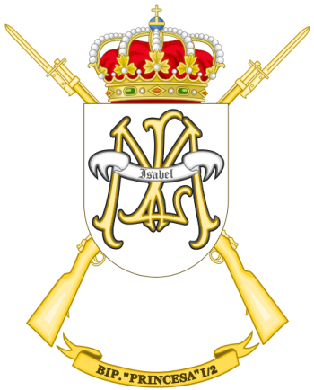 Coat of arms (crest) of the Protected Infantry Battalion Princesa I-2, Spanish Army