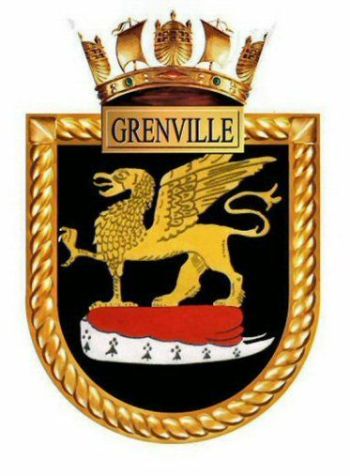 Coat of arms (crest) of the HMS Grenville, Royal Navy