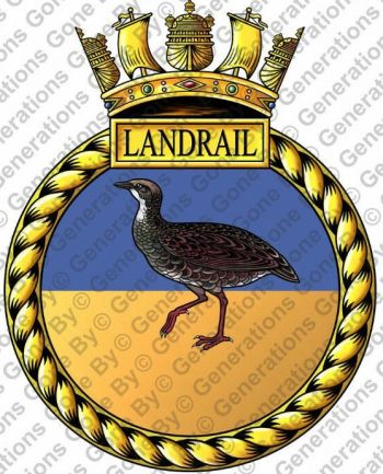 Coat of arms (crest) of the HMS Landrail, Royal Navy