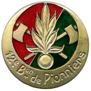 Coat of arms (crest) of the 12th Pioneer Battalion, French Army