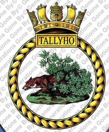 Coat of arms (crest) of the HMS Tallyho, Royal Navy