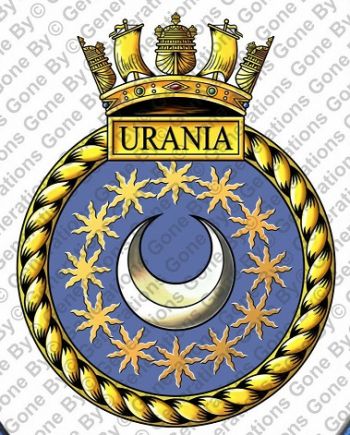 Coat of arms (crest) of the HMS Urania, Royal Navy