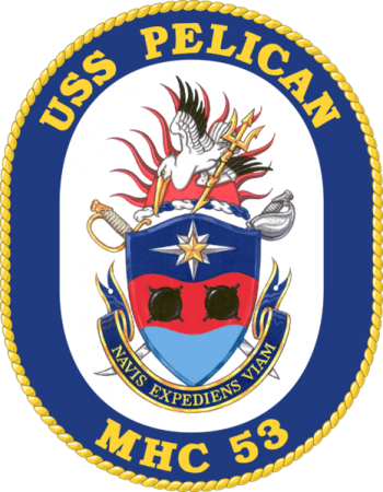 Coat of arms (crest) of Mine Hunter USS Pelican (MHC-53)