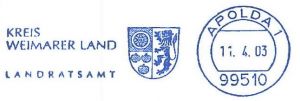 Wappen von Weimarer Land