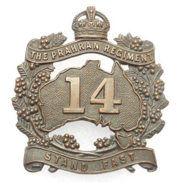 Coat of arms (crest) of the 14th Battalion (The Prahran Regiment), Australia