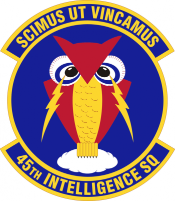 Coat of arms (crest) of the 45th Intelligence Squadron, US Air Force