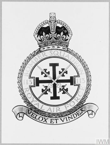 Coat of arms (crest) of the No 113 Bomber Squadron, Royal Air Force