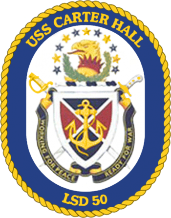 Coat of arms (crest) of the Dock Landing Ship USS Carter Hall (LSD-50)