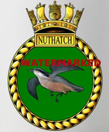 Coat of arms (crest) of the HMS Nuthatch, Royal Navy