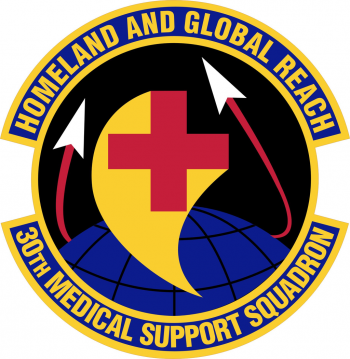 Coat of arms (crest) of the 30th Medical Support Squadron, US Air Force