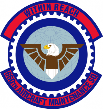 Coat of arms (crest) of the 660th Aircraft Maintenance Squadron, US Air Force