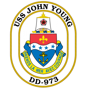 Coat of arms (crest) of the Destroyer USS John Young (DD-973)