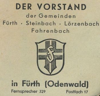 Wappen von Fürth (Odenwald)/Coat of arms (crest) of Fürth (Odenwald)