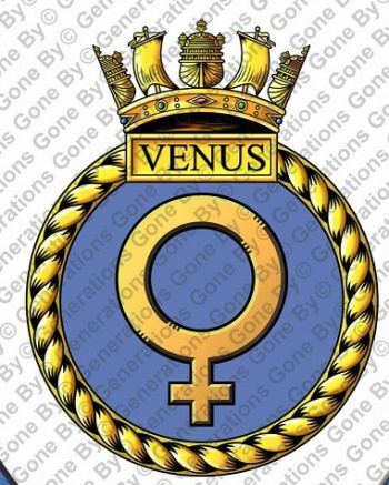 Coat of arms (crest) of the HMS Venus, Royal Navy