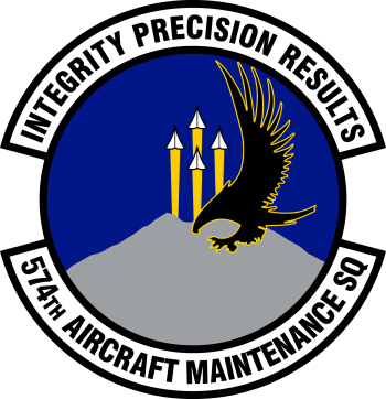 Coat of arms (crest) of the 574th Aircraft Maintenance Squadron, US Air Force