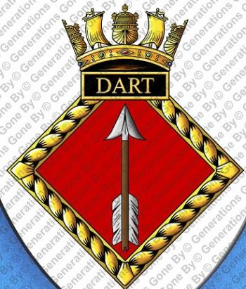 Coat of arms (crest) of the HMS Dart, Royal Navy