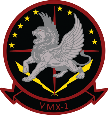 Coat of arms (crest) of Marine Operational Test and Evaluation Squadron (VMX)-1 Flying Lions, USMC