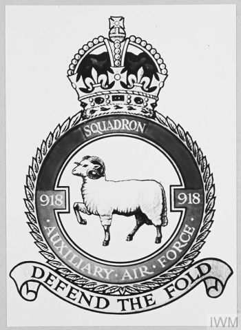 Coat of arms (crest) of the No 918 (County of Derby) Balloon Squadron, Auxiliary Air Force