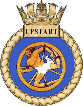 Coat of arms (crest) of the HMS Upstart, Royal Navy