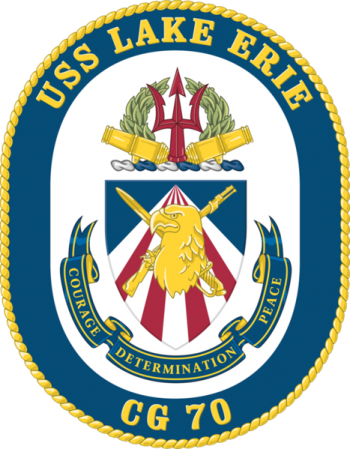 Coat of arms (crest) of the Cruiser USS Lake Eire