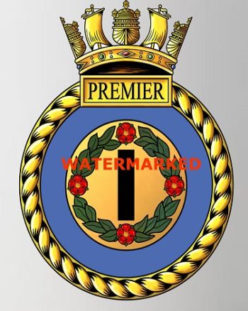 Coat of arms (crest) of the HMS Premier, Royal Navy