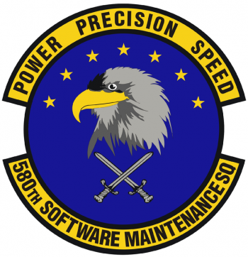 Coat of arms (crest) of the 580th Software Maintenance Squadron, US Air Force
