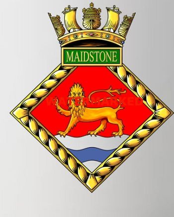 Coat of arms (crest) of the HMS Maidstone, Royal Navy