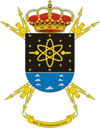 Coat of arms (crest) of the Signal Battalion VI-22, Spanish Army