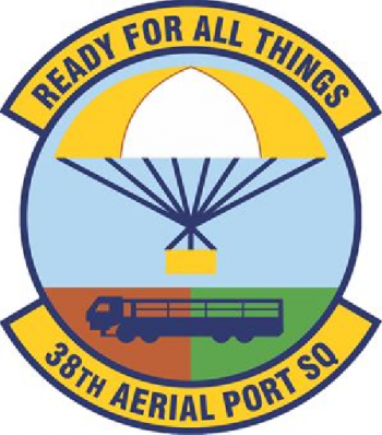 Coat of arms (crest) of the 38th Aerial Port Squadron, US Air Force