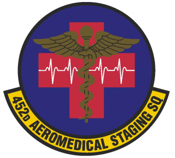 Coat of arms (crest) of the 452nd Aeromedical Staging Squadron, US Air Force