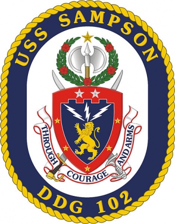 Coat of arms (crest) of the Destroyer USS Sampson (DDG-102)