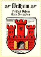 Wappen von Weilheim in Oberbayern/Arms of Weilheim in Oberbayern
