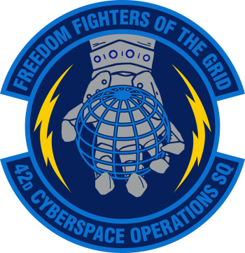 Coat of arms (crest) of the 42nd Cyberspace Operations Squadron, US Air Force