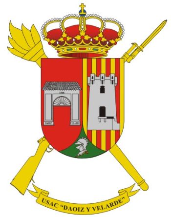 Coat of arms (crest) of the Barracks Services Unit Daoiz y Velarde, Spanish Army