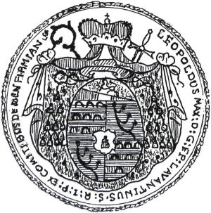 Arms (crest) of Leopold Maximilian von Firmian