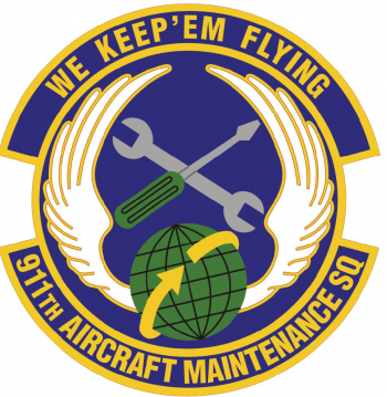 Coat of arms (crest) of the 911th Aircraft Maintenance Squadron, US Air Force