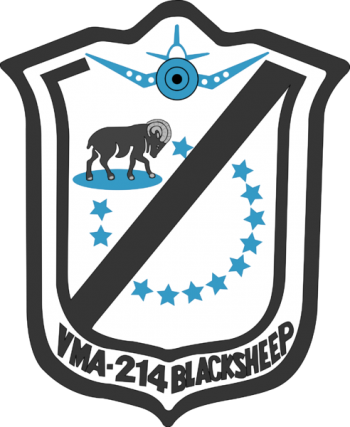 Coat of arms (crest) of Marine Attack Squadron (VMA) 214 Blacksheep, USMC