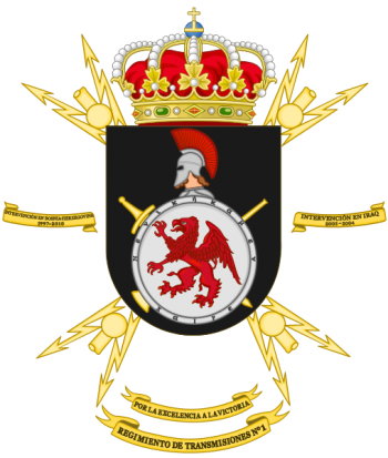 Coat of arms (crest) of the Signal Regiment No 1, Spanish Army