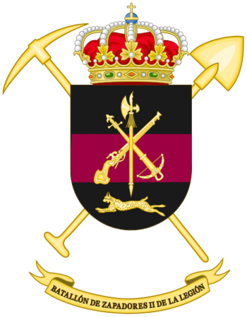 Coat of arms (crest) of the Sapper Battalion II of the Legion, Spanish Army