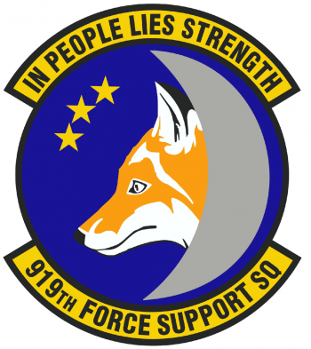 Coat of arms (crest) of the 919th Force Support Squadron, US Air Force